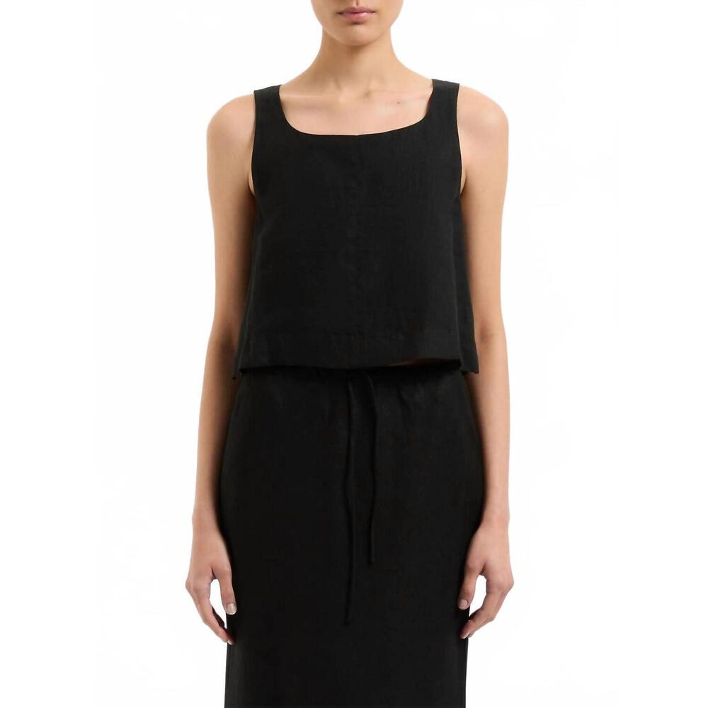 NEW NUDE LUCY thilda linen top in black